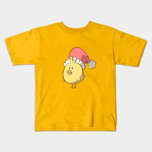 Cute Chick with Santa hat Kids T-Shirt